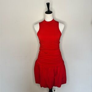 Madden NYC Red Ruched Sleeveless Mini Dress XS